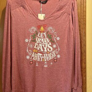 NWT DOKOTOO Womens Christmas Long Sleeve Shirt - Size Large